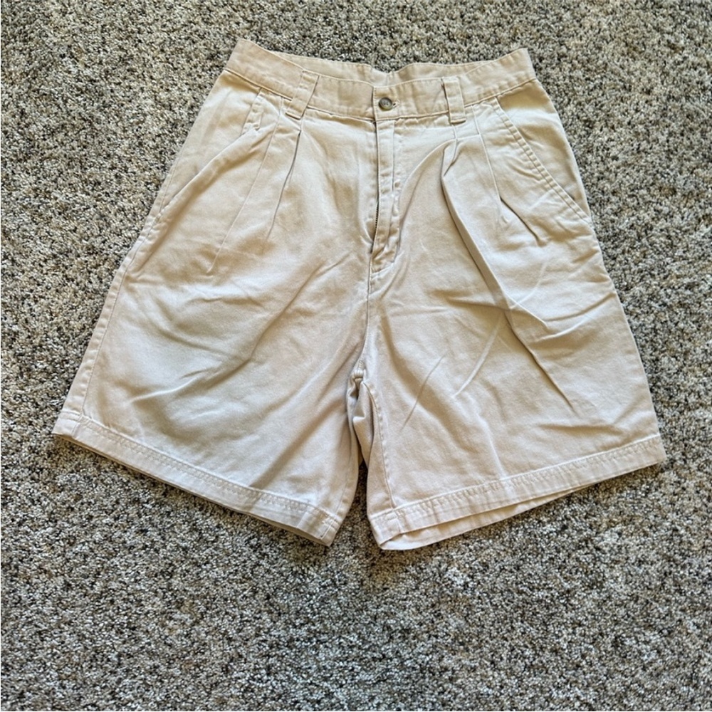 Mom Shorts High Rise Khaki Short Women’s Size 8 Pleated In Front Vintage 80’s
